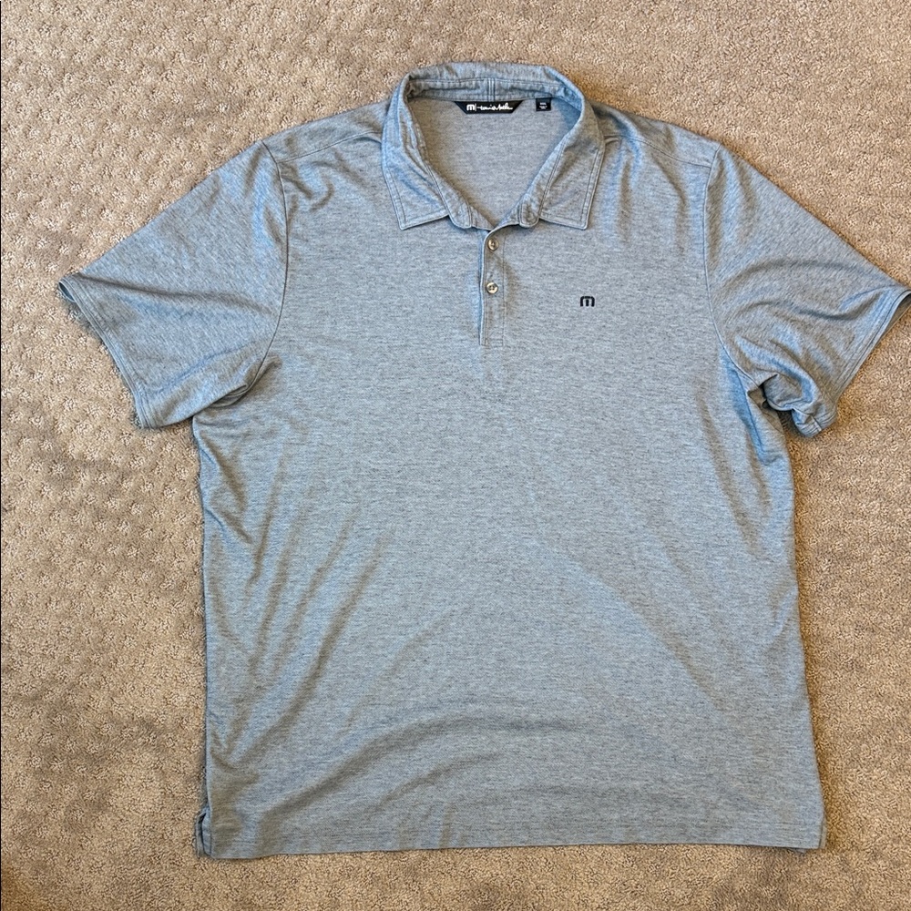 Travis Mathew Light Gray Polo Shirt 3XL